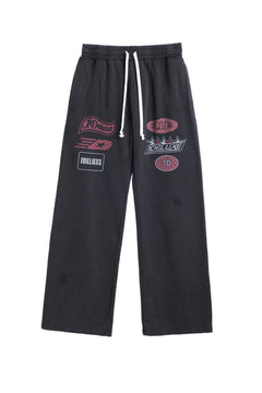 1Deluxe Men's Joggers – Grand Prix 450GSM Cotton, Vintage Washed Black