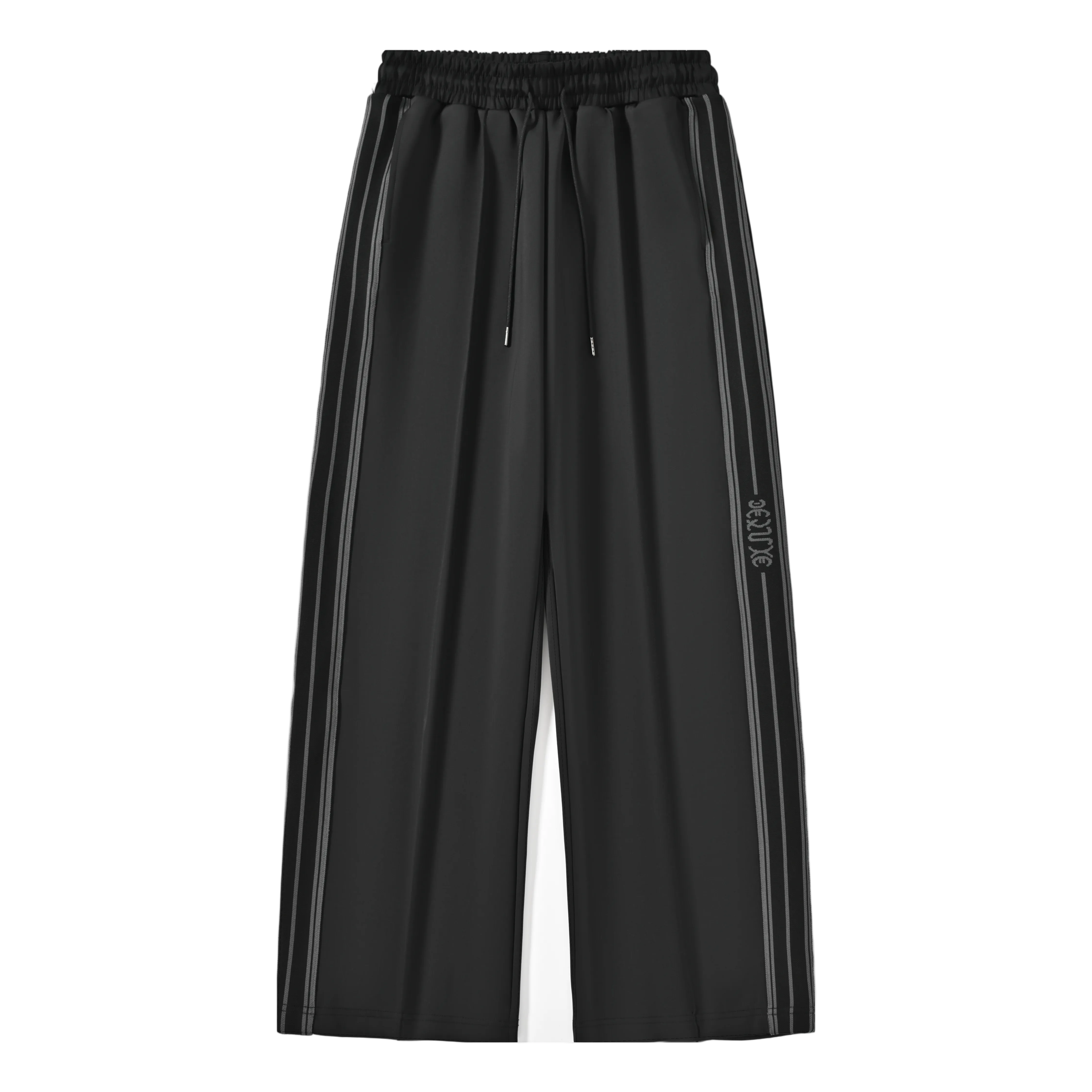 Men's Black Track Pants | Marque Nylon | 1Deluxe