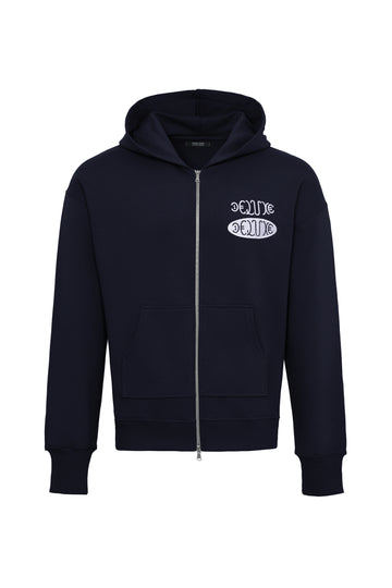 Double Logo Navy Hoodie