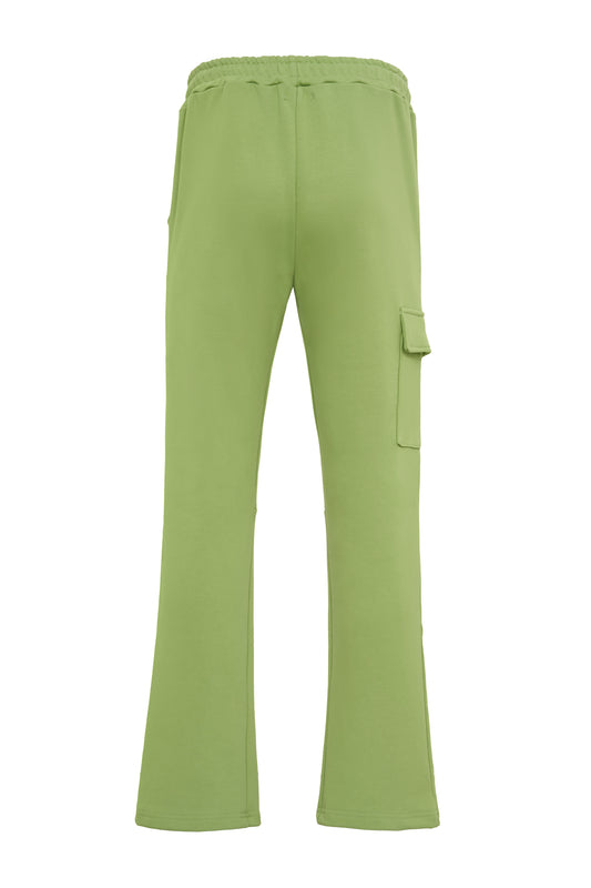 Double Logo Green Flared Cargo Bottoms