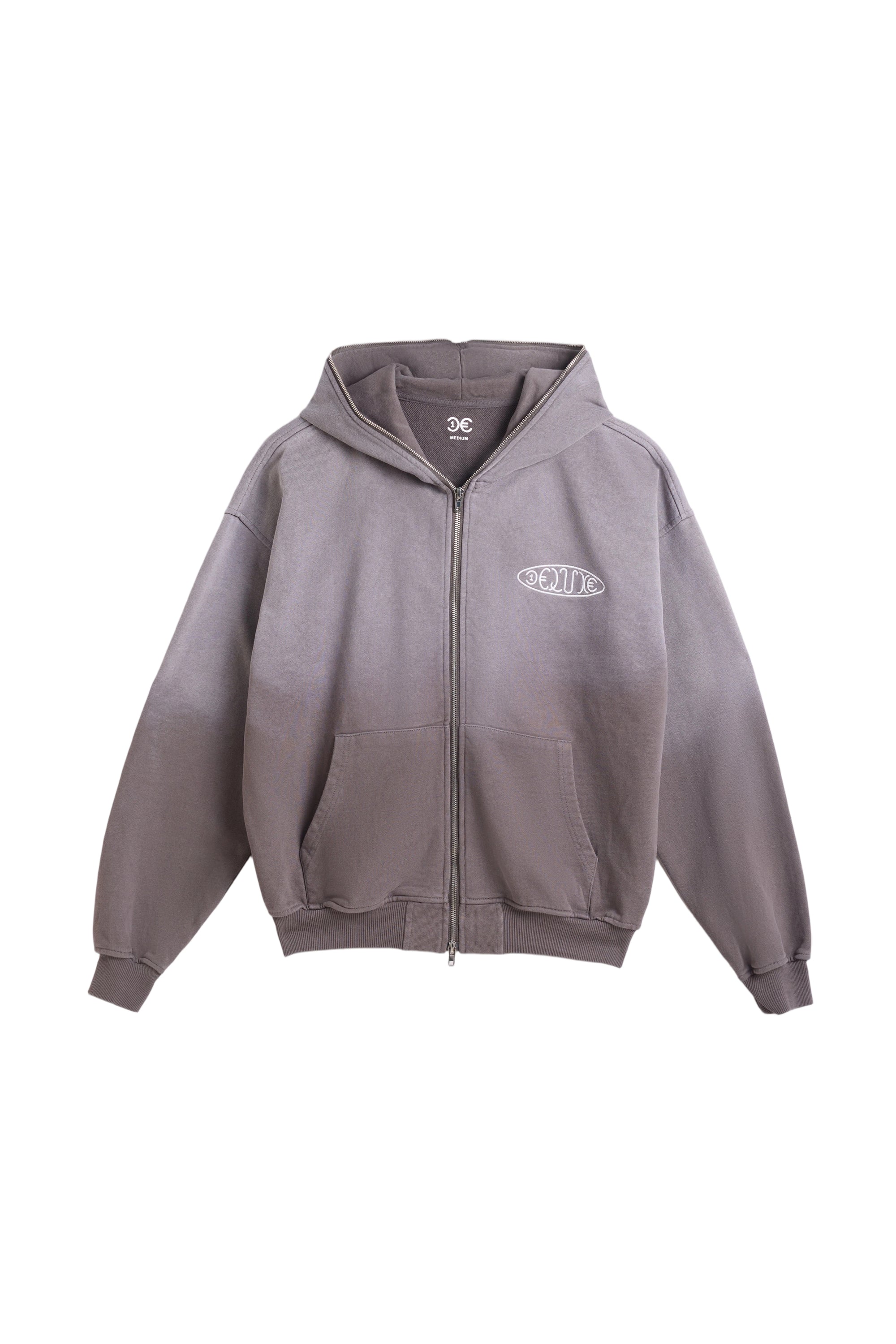 1DELUXE GREY FADE HOODIE