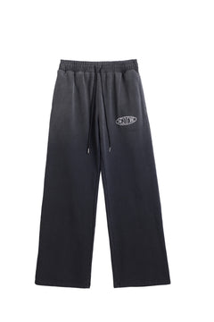 1Deluxe Men's Joggers – 450GSM Heavyweight Cotton Straight Leg, Black Fade