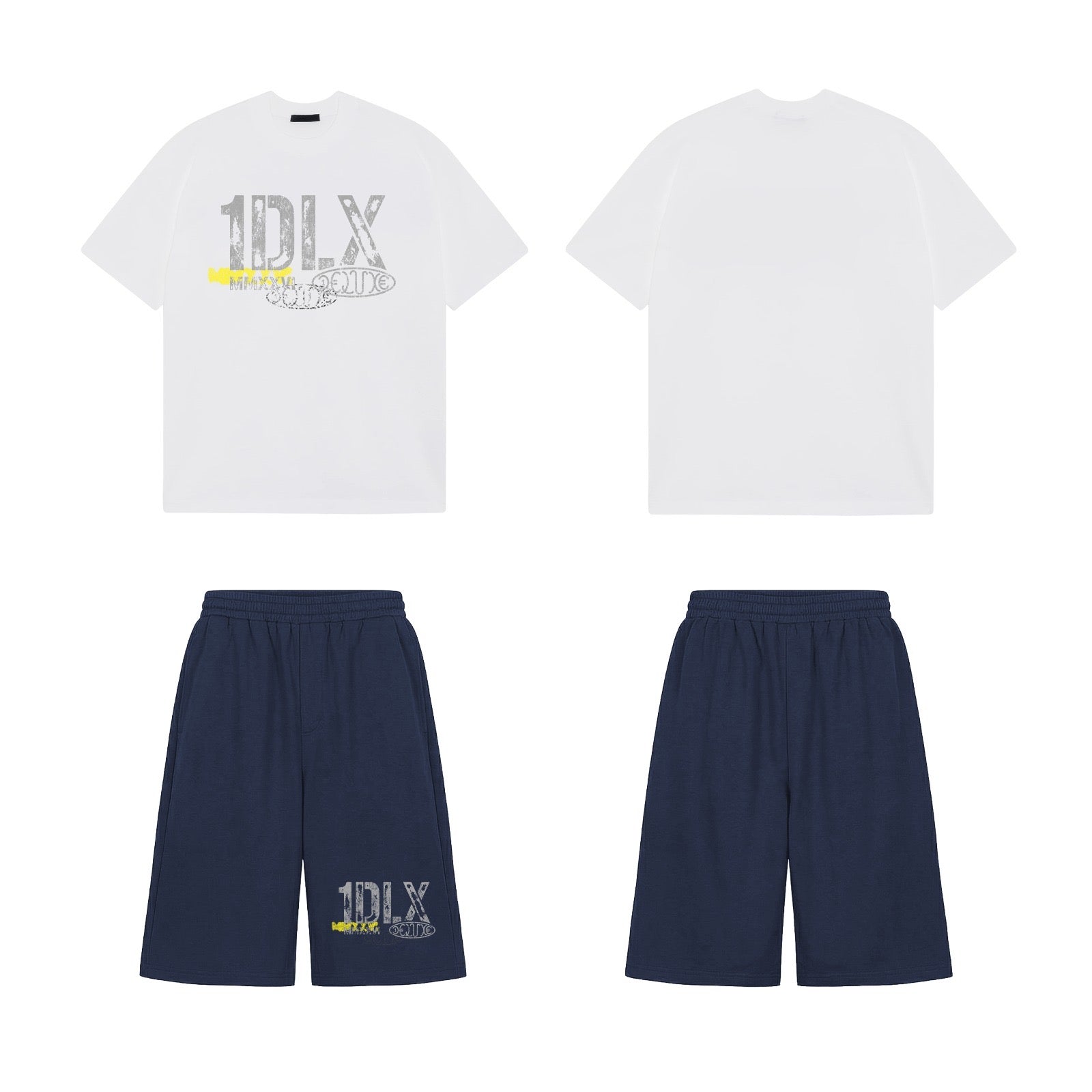 1Deluxe Blue Static Shorts Set