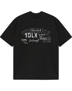 1DELUXE KNIGHTS MULTI PRINT BLACK T-SHIRT