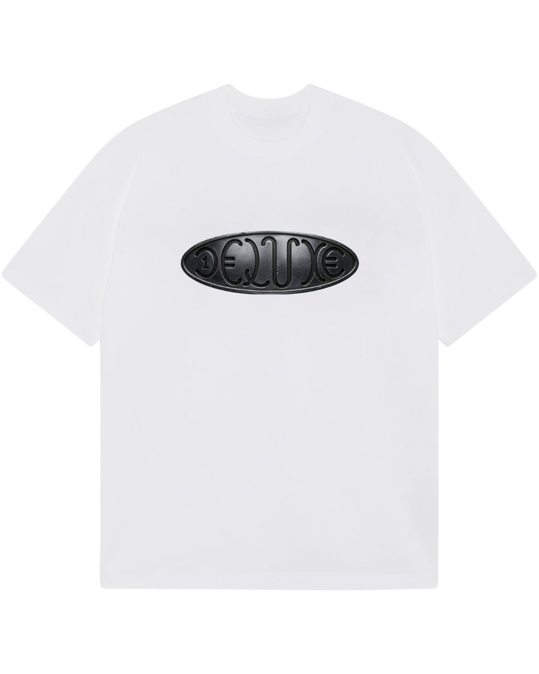1DELUXE SHIELD WHITE T-SHIRT