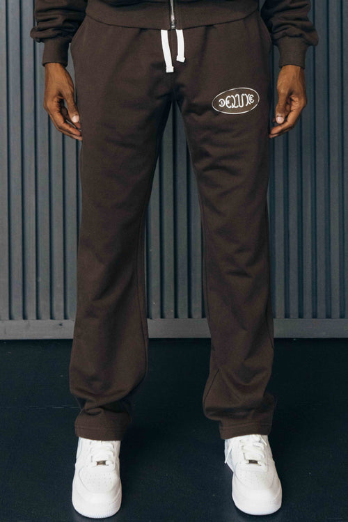 1DELUXE JOGGER BOTTOMS: BROWN