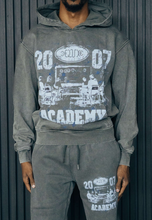 1DELUXE ACADEMY HOODIE : GREY