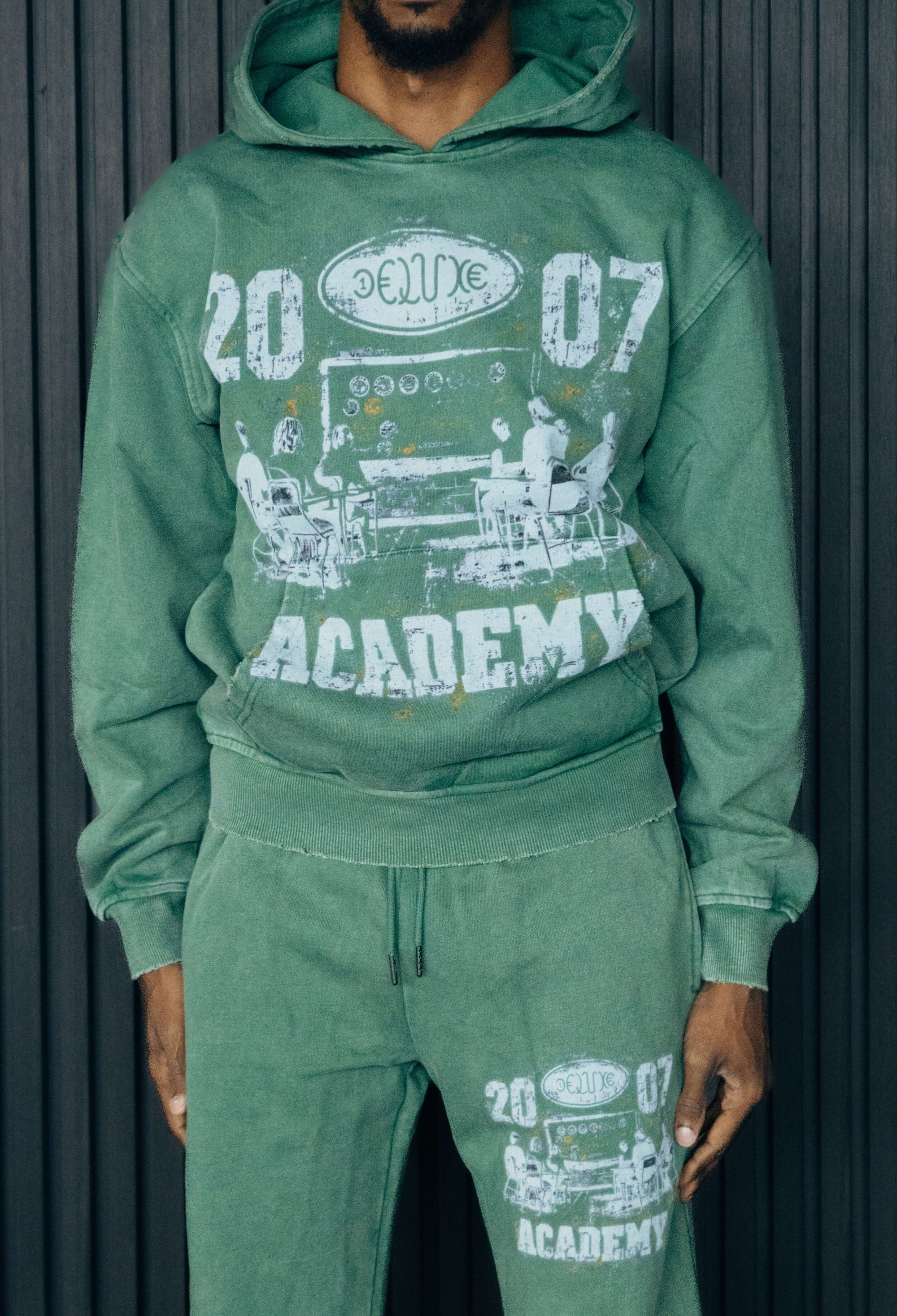 1DELUXE ACADEMY HOODIE : GREEN