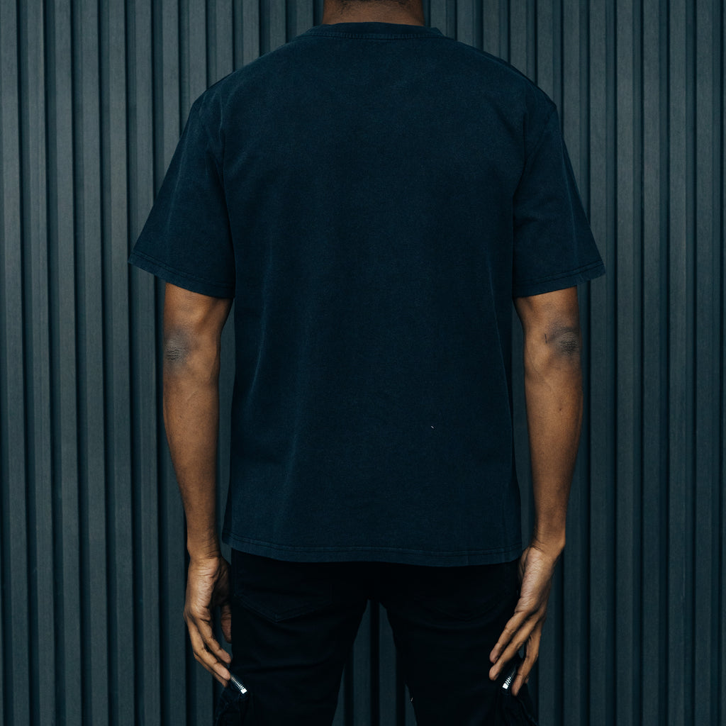 1DELUXE KNIGHTS MULTI PRINT BLACK T-SHIRT