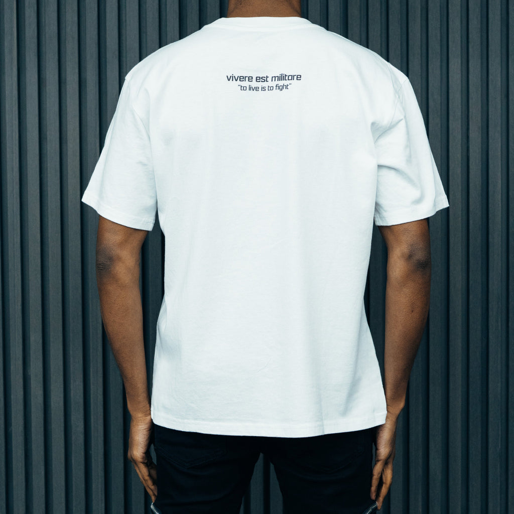 1DELUXE SHIELD WHITE T-SHIRT