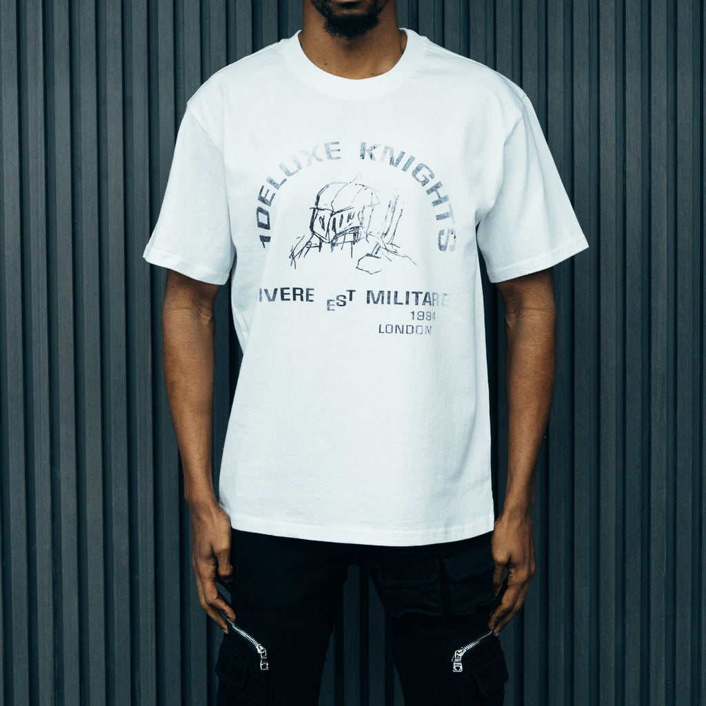 1DELUXE KNIGHTS SKETCH WHITE T-SHIRT