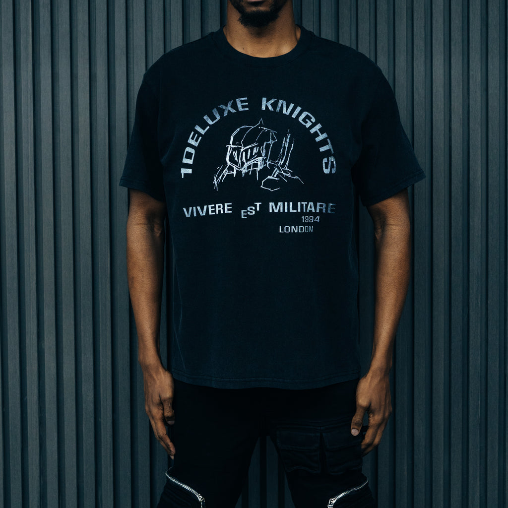 1DELUXE KNIGHTS SKETCH BLACK T-SHIRT