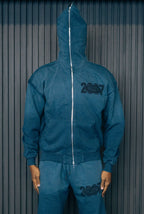 1DELUXE FULL ZIP UP YEAR 2007 HOODIE : BLUE