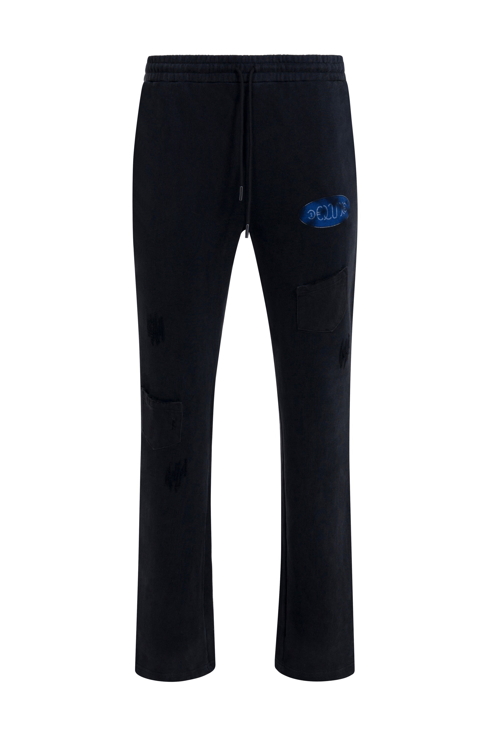 Deluxe Distress Logo Flared Cargo Bottoms