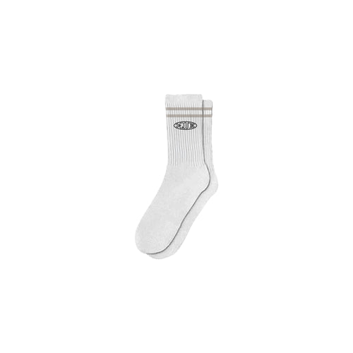 1Deluxe Logo Crew Socks – Ribbed Cotton Blend Socks, Sand