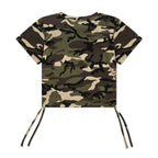 SIDE TIE CROP TOPS: CAMO
