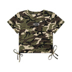 SIDE TIE CROP TOPS: CAMO