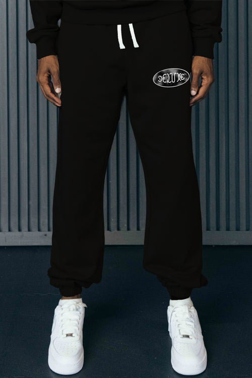 1DELUXE JOGGER BOTTOMS: BLACK