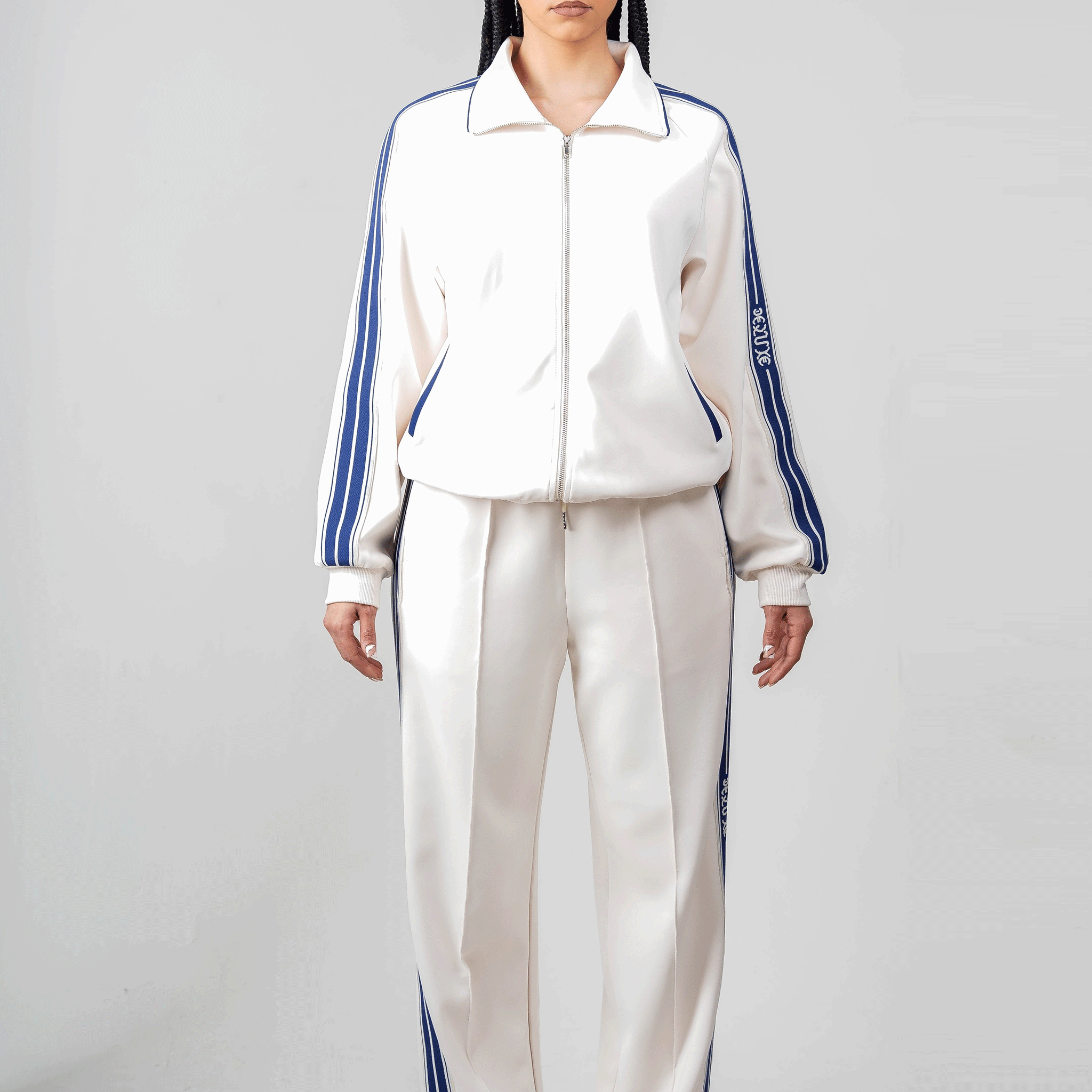 Deluxe Marque Track Jacket Woman : Cream