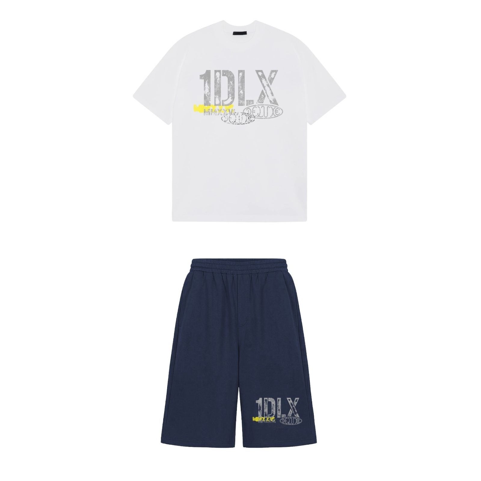 1Deluxe Blue Static Shorts Set