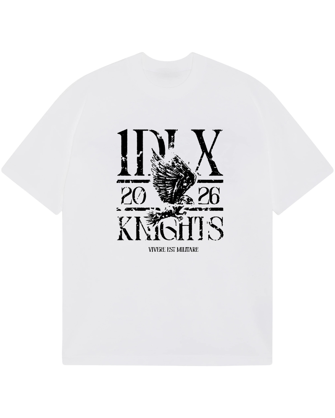 1DELUXE KNIGHTS RAVEN WHITE T-SHIRT