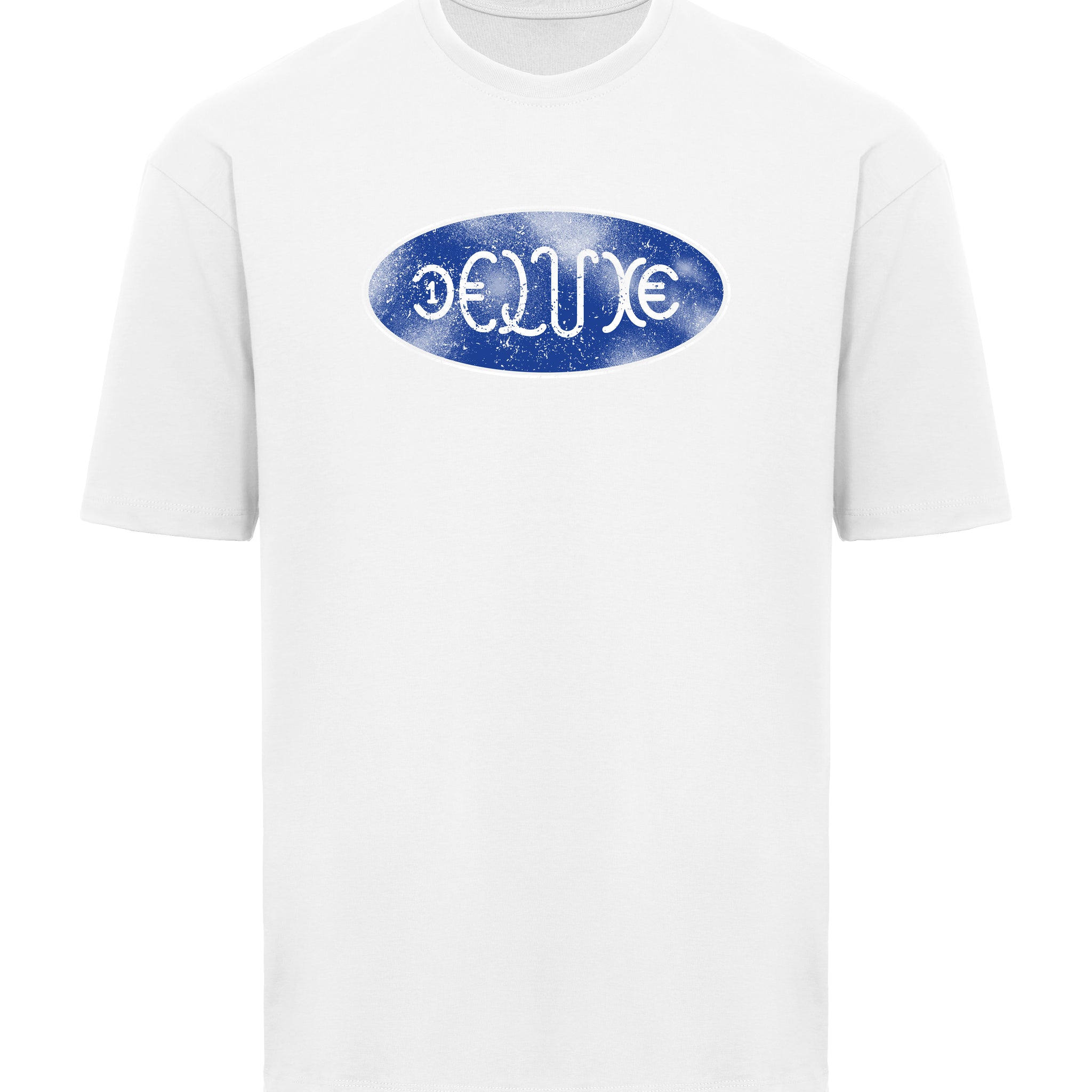 Deluxe White T-Shirt Distress Logo